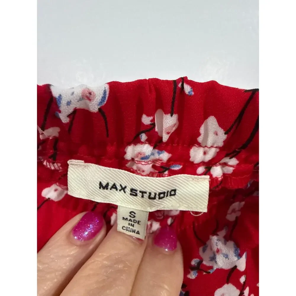 Max Studio Asymmetrical Ruffle Hem Midi Skirt, S